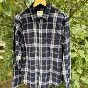 Tilley Flannel Button Down Shirt, Blue Striped Shirt, Fall Shirt, Blue Plaid